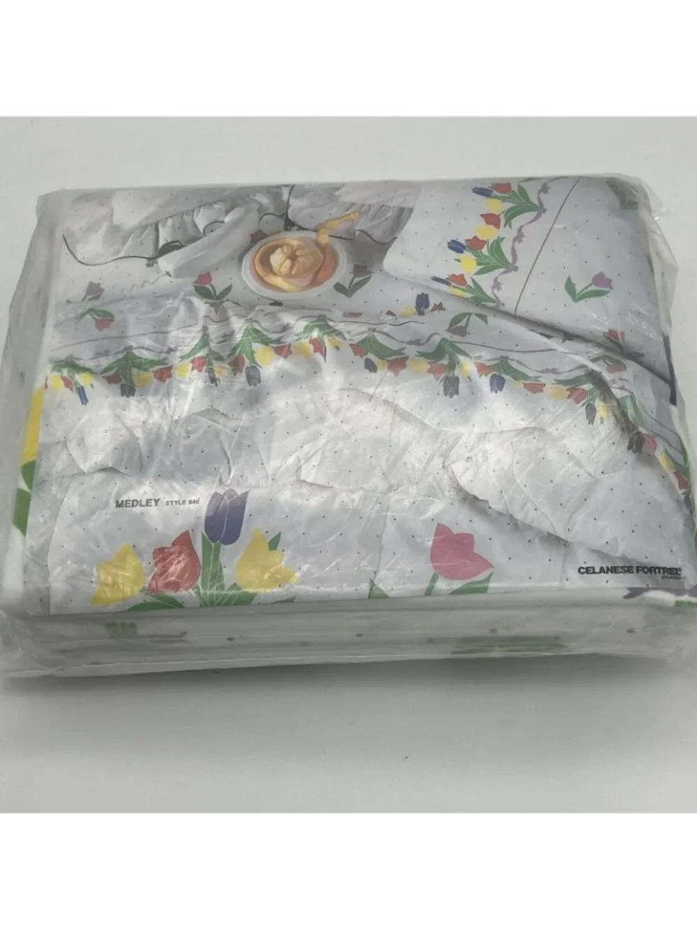Cannon Monticello 4 Piece Full Bed Set Percale Sheet Tulip Flower Medley NEW 640